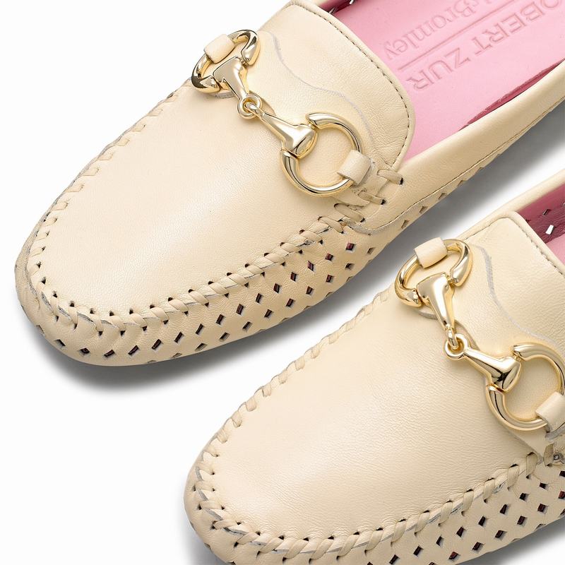 Mocassini Russell And Bromley Perlamule Donna Crema Bianche | ZPW1490YL