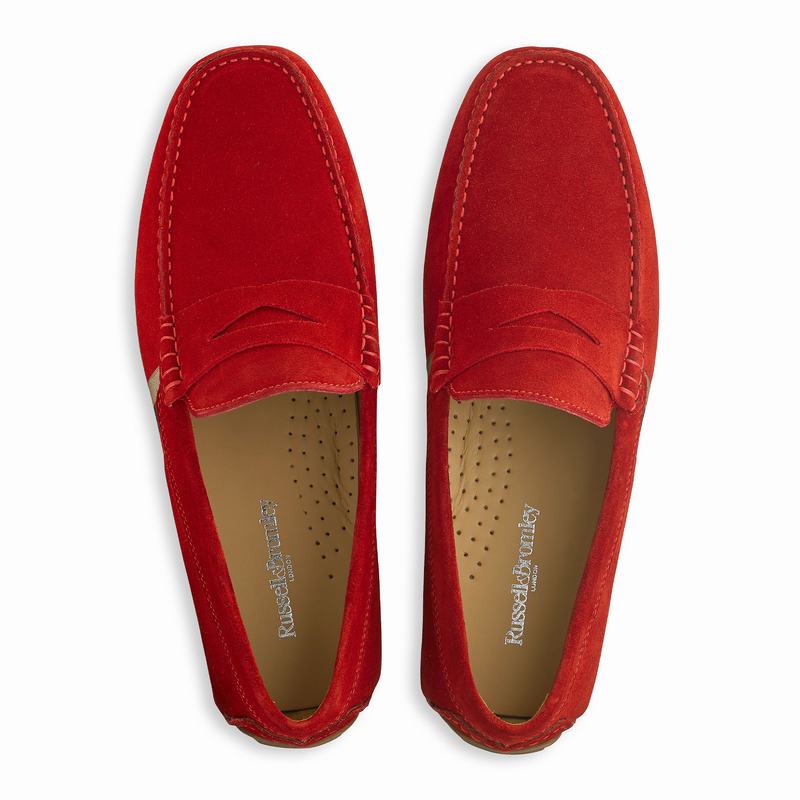 Mocassini Russell And Bromley Soft Wear Uomo Rosse | IXV3394EX