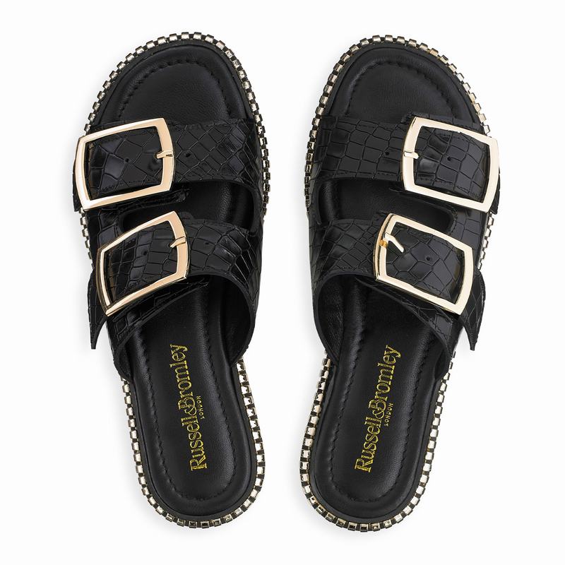 Sandali Russell And Bromley Gold Mine Donna Nere | GHW898GB