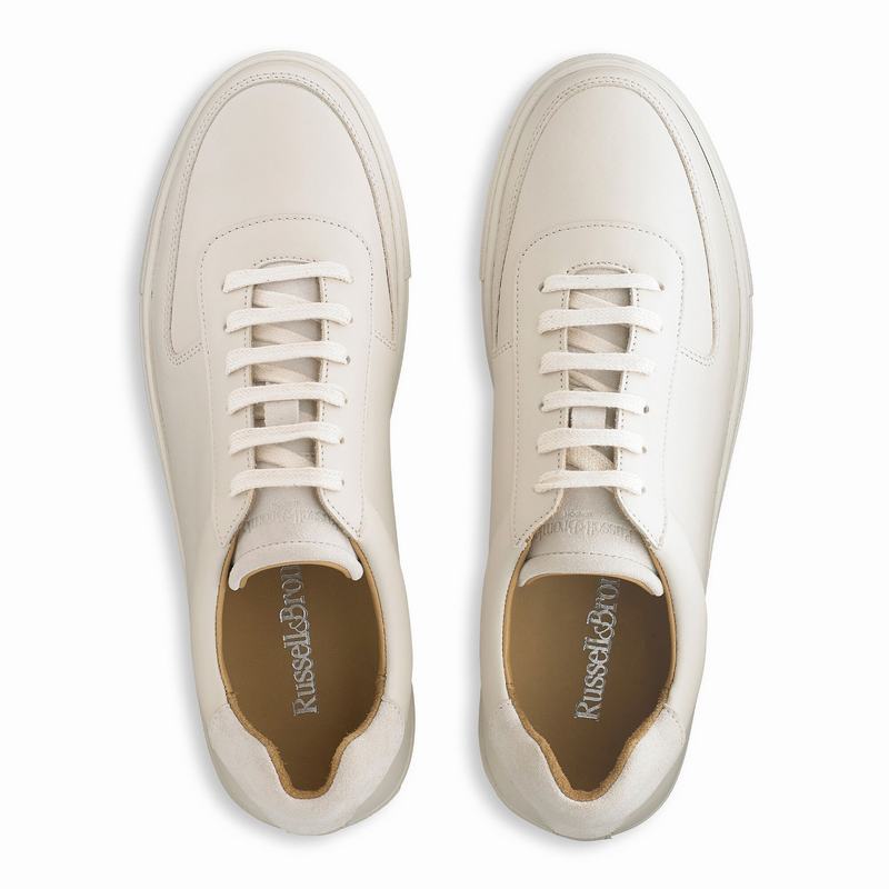 Scarpe Bassi Russell And Bromley Outfield Uomo Crema Bianche | MXT9295GI