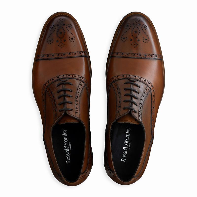 Scarpe Brogue Russell And Bromley Chiltern Uomo Marroni | MNQ365XK