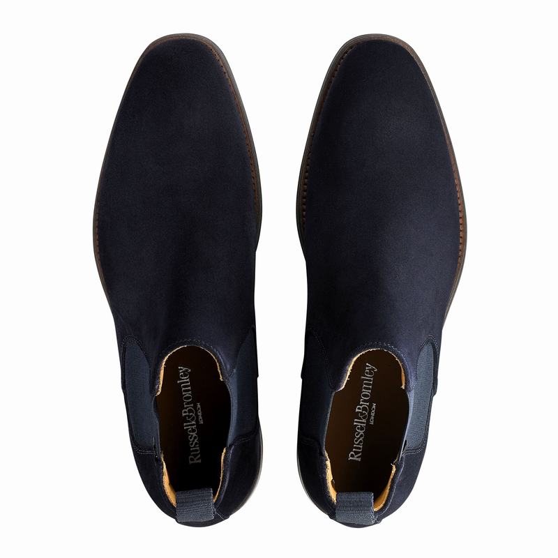 Stivaletti Chelsea Russell And Bromley Burlington Uomo Blu | VXE5282DA