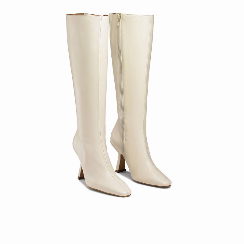 Stivali Ginocchio Russell And Bromley Razor Donna Crema Bianche | XSJ9612ZO