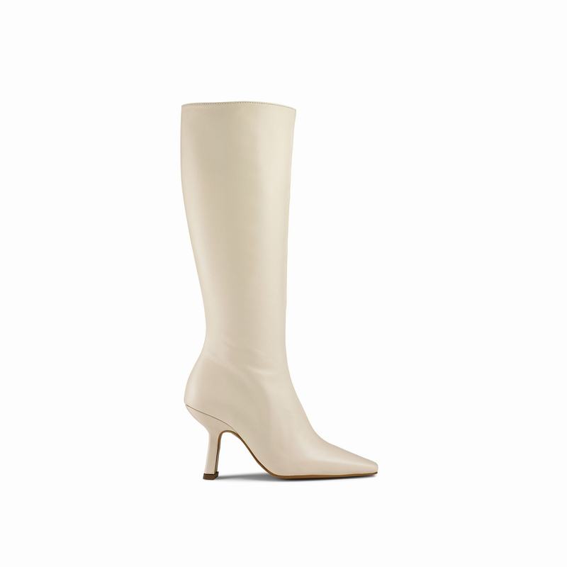 Stivali Ginocchio Russell And Bromley Razor Donna Crema Bianche | XSJ9612ZO