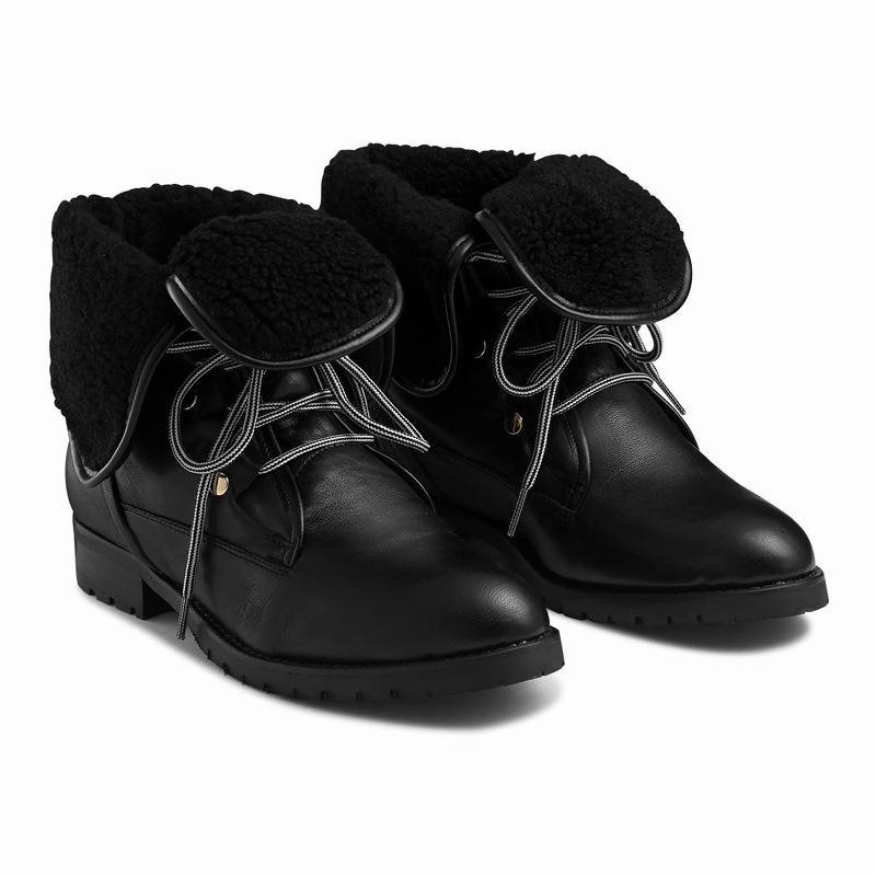 Stivali Stringati Russell And Bromley Cuddly Donna Nere | MTP3518HF