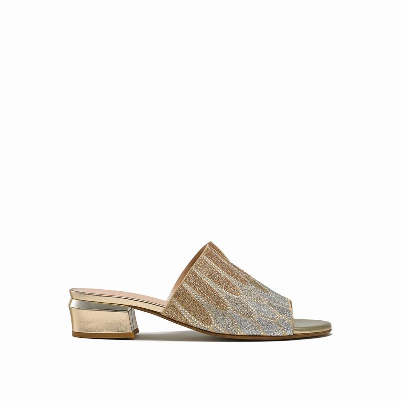 Mules Russell And Bromley Feathers Donna Oro | WDM7166YF